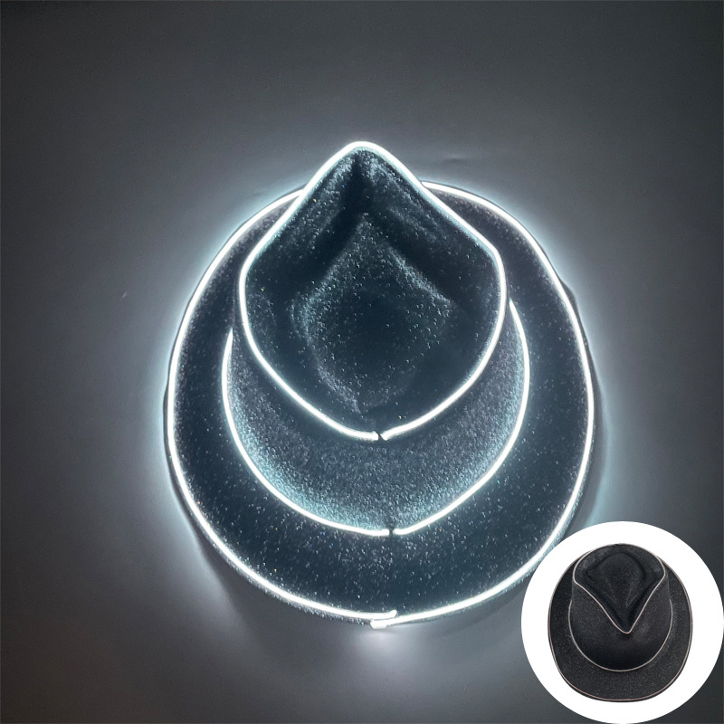 LED luminoso esquinilla sombrero sombrero de jazz plástico rosa disfraz de Halloween carnaval espectáculo sombrero de fiesta accesorios