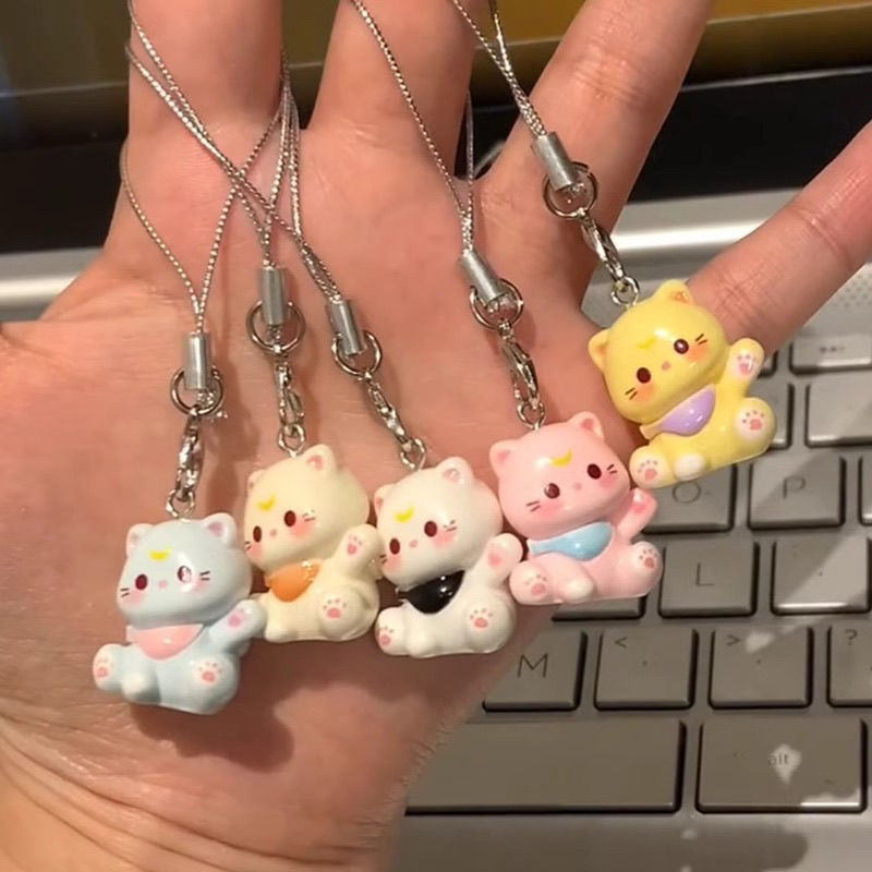 New Cartoon Kitten Phone Chain, Cute Resin Keychain, Girl's Bag Pendant, Student Couple's Best Friend Gift New Cartoon Kitten Phone Chain, Cute Resin Keychain, Girl's Bag Pendant, Student Couple's Best Friend Gift