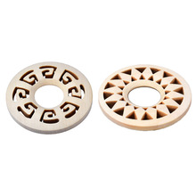 木质水晶球底座镂空太阳花太极球座圆形木片矿石支架展示台矿标架