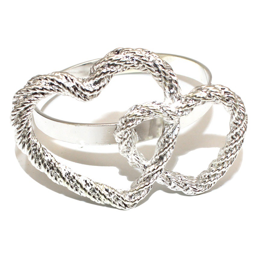 Simple doble anillo amor buckle de servillas anillo de amor de San Valentín buckle de servillas en forma de corazón creativo fábrica de buckle buckle buckle al por mayor