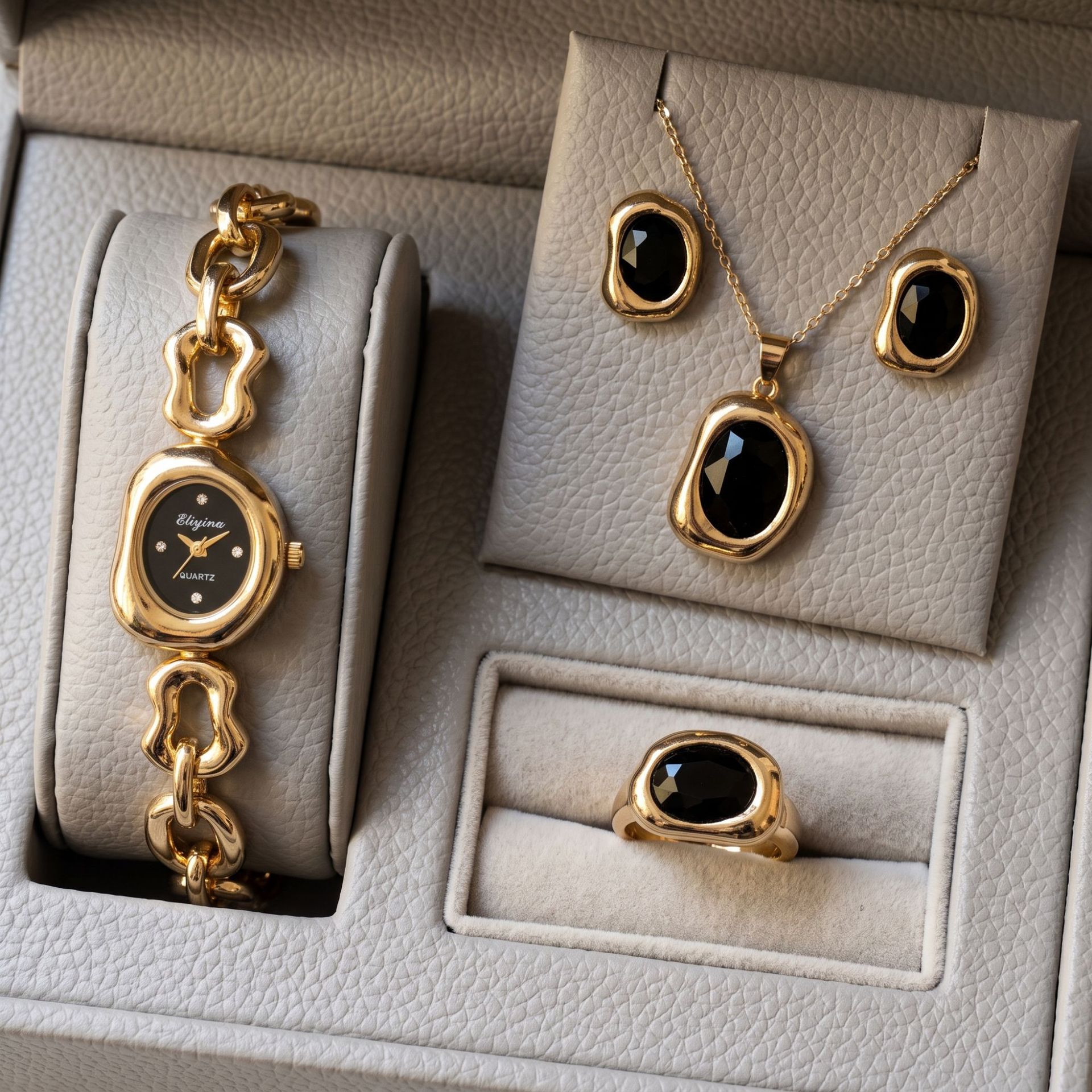 5-teiliges Damen-Quarzuhr-Set mit Armband