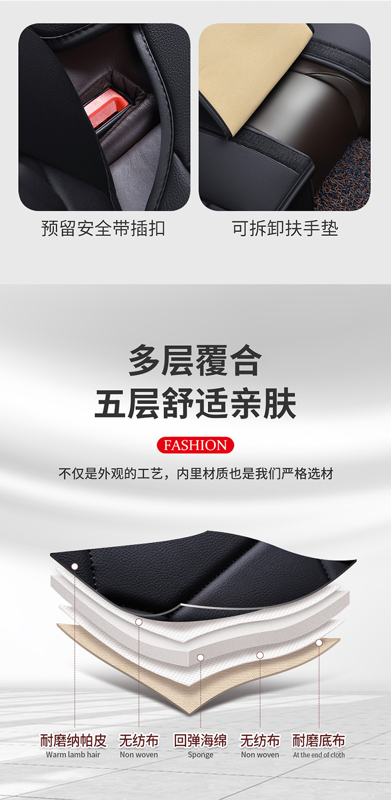 Wholesale Car Seat Covers for Five-Seater Vehicles, Universal Model, Full Surround, Full Leather, Simple Design, Suitable for All Seasons