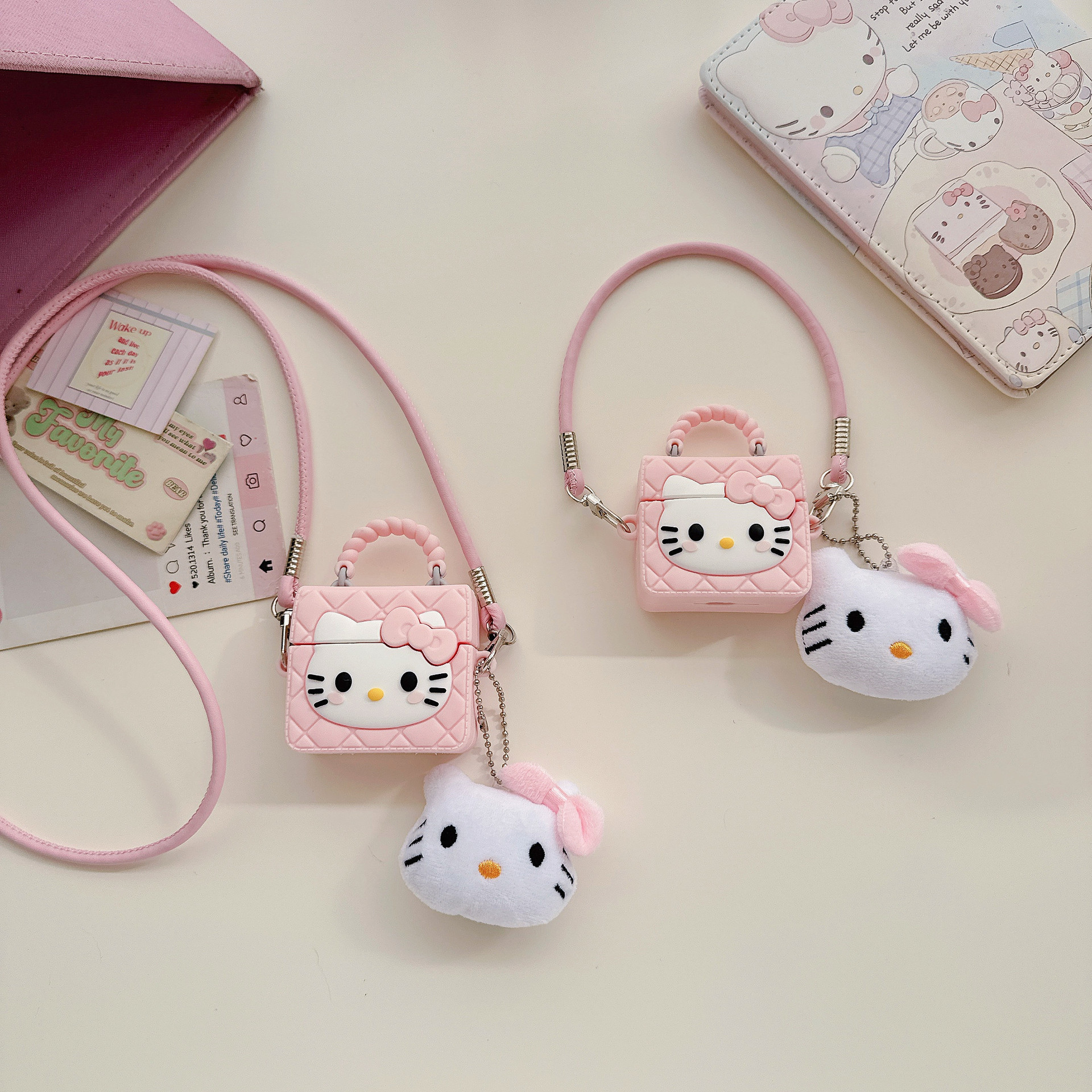 Милая сумочка Hello Kitty для AirPods Pro 3, чехол для беспроводных наушников Apple Bluetooth 4, защитный чехол с мультяшным рисунком для женщин.