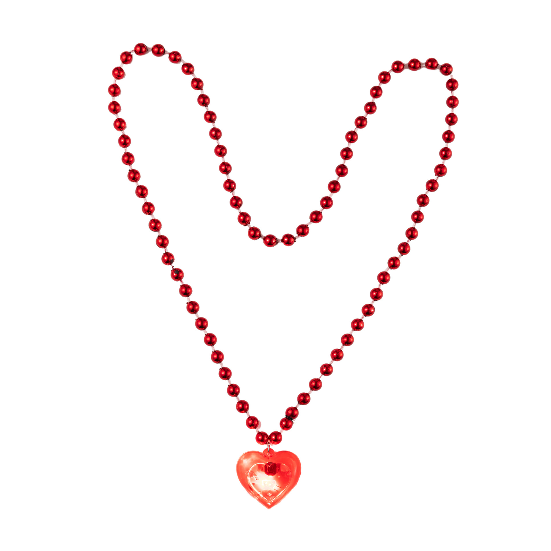Retro Heart Shape Plastic Beaded Unisex Pendant Necklace