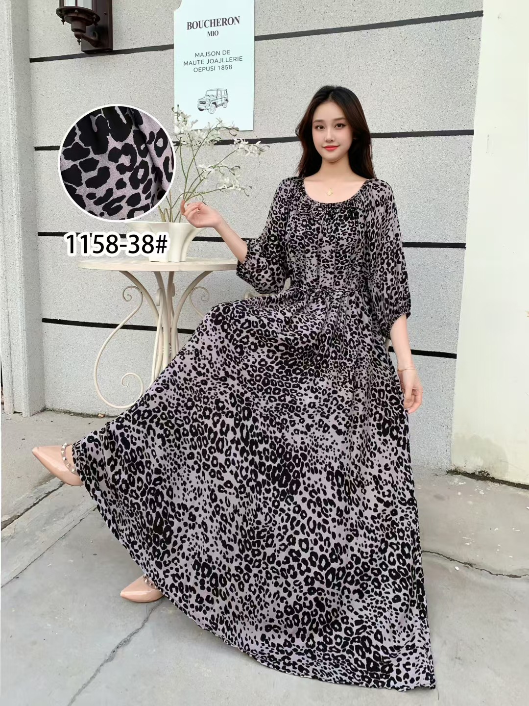 Ropa de mujer de talla grande transfronteriza europea y americana, vestido informal de algodón largo hasta la rodilla, holgado y cómodo, para verano, ropa de maternidad.