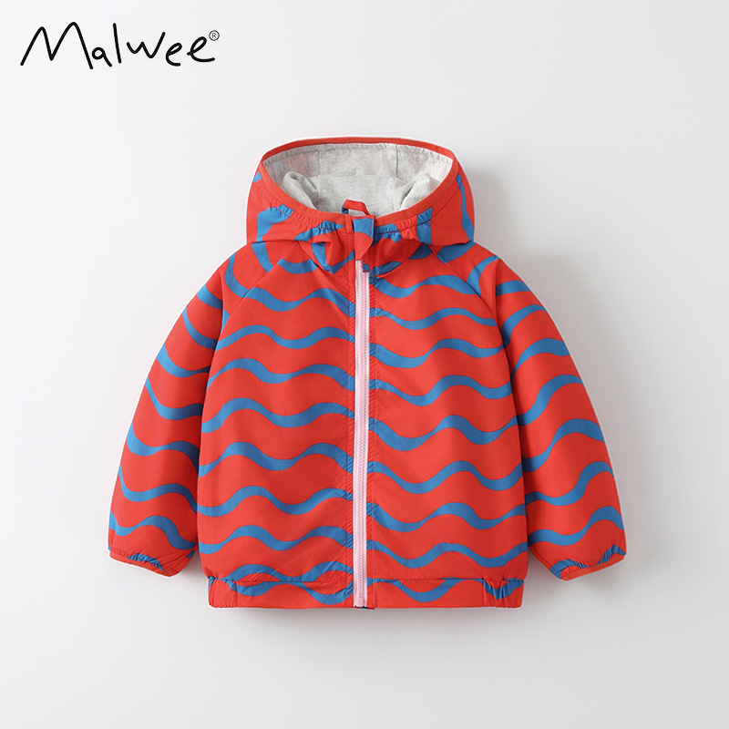 Cross-border malwee chaqueta de niño otoño y invierno nuevo estilo europeo y americano encapuchado cardigan de manga larga guapo cremallera
