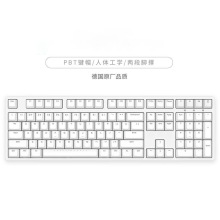 C108键盘机械键盘轴樱桃键盘电脑办公游戏键盘白色有线 红轴