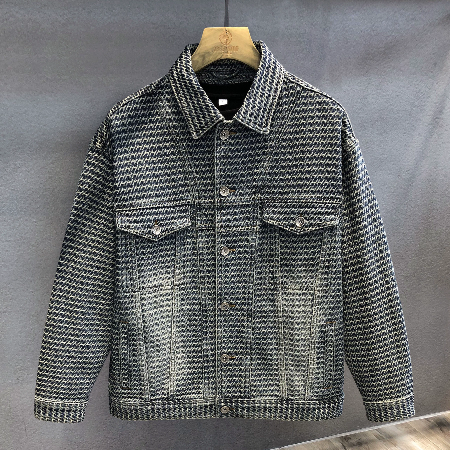 Retro denim jacket, french style, oversize