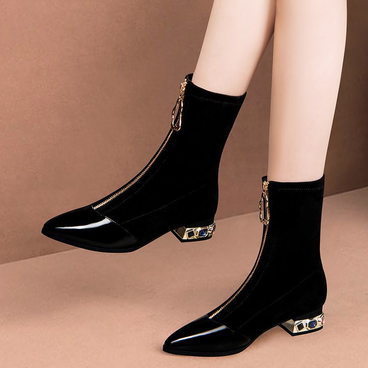 Women's Vintage Style Solid Color Point Toe Classic Boots display picture 3