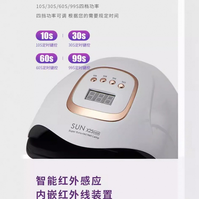 Lámpara de terapia de luz X25 81 lámpara de granil de alta potencia UV doble fuente de luz no negra máquina de manicuras transfronteriza al por mayor
