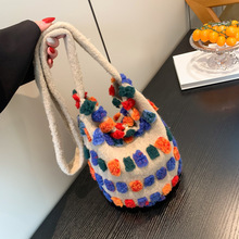 大容量包包女2024新款唯美韩国ins休闲手提撞色个性托特包单肩包