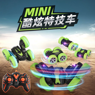 Cross-Border 2.4g Double-Sided High-Speed Stunt Car Rotating and Rolling Cool Light Remote Control Car Children's Toys Wholesale