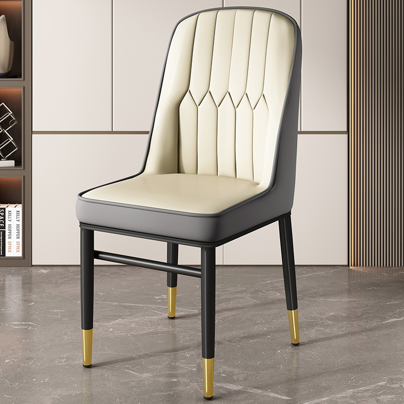 오프화이트 + 그레이 뒷면, 블랙 골드 다리 [엄선된 가죽 안정 프레임]