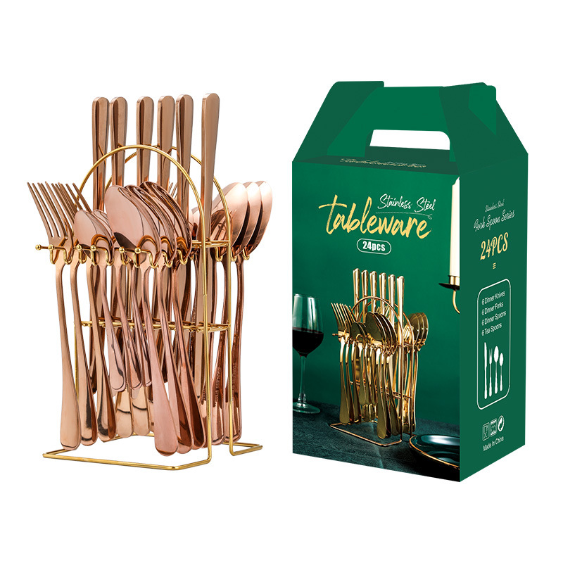 로즈 골드 식기 (골드 랙)