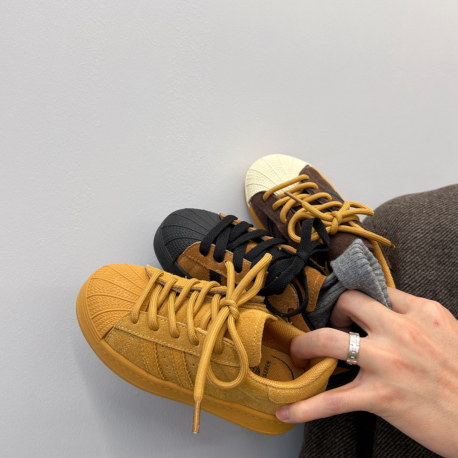 Baskets enfant en cuir véritable rayées pour garçons et filles_voghion.com