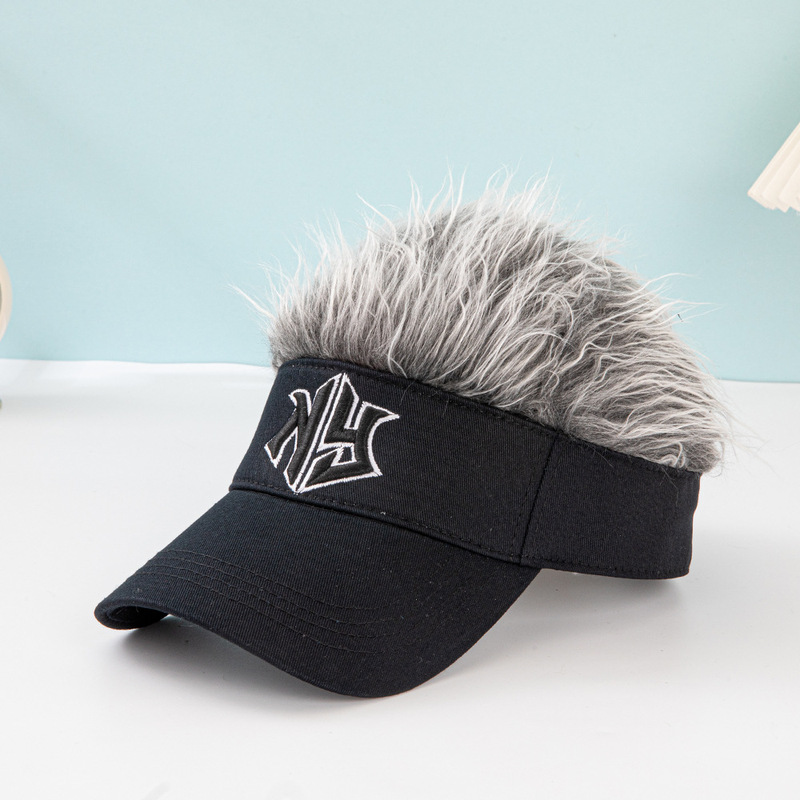 2025 New Embroidered Ny Letter Wig Baseball Cap Hip-Hop Funny Sunshade Cap Unisex