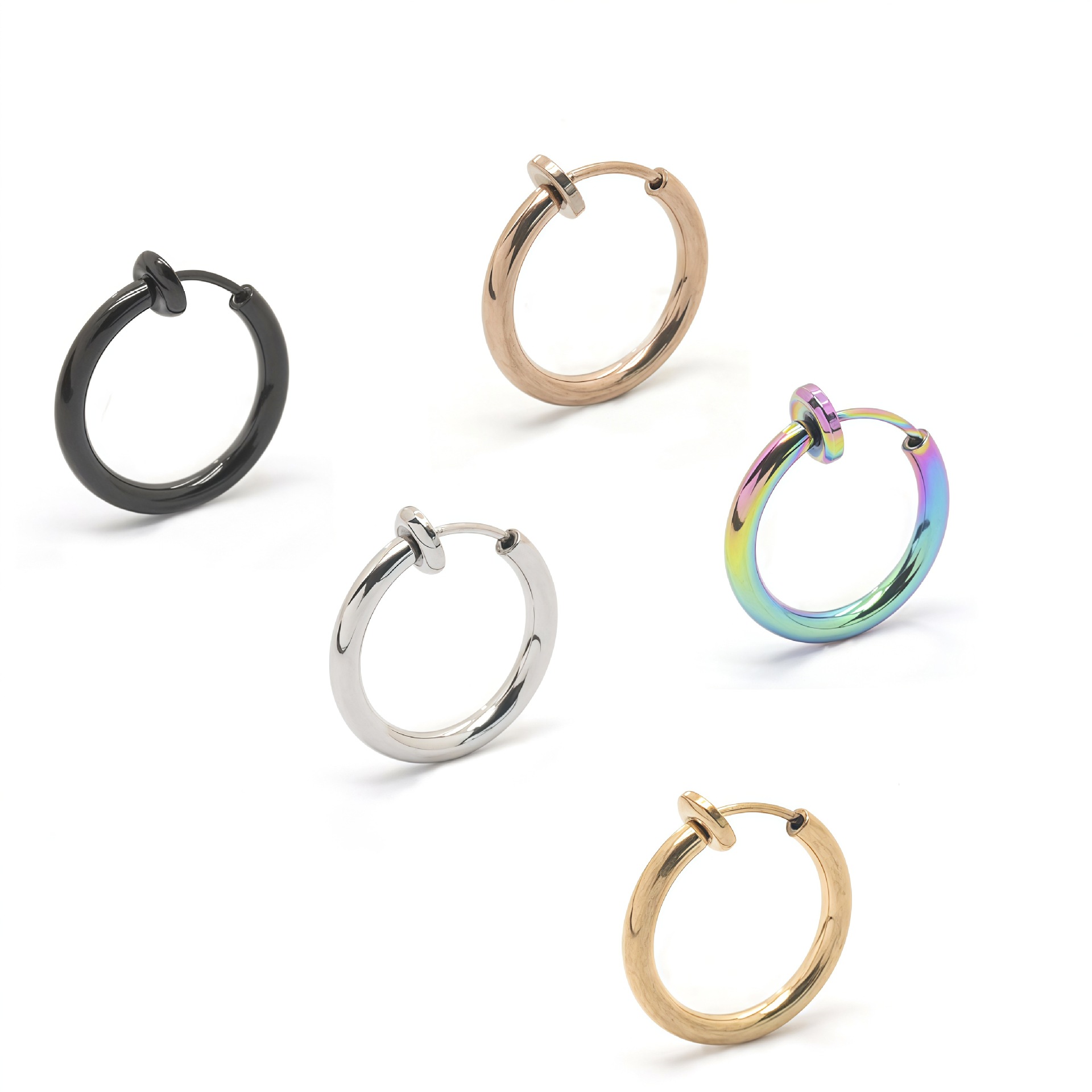 European and American Cross-Border Supply, Stainless Steel Non-Pierced Spring Ear Clips, Coil Earrings, Factory Wholesale