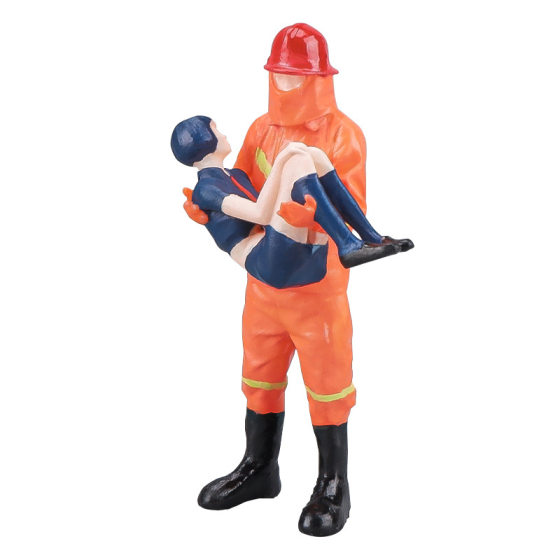1/32 miniature mini fireman color figure sand table doll Tide play shooting props scene accessories ornaments