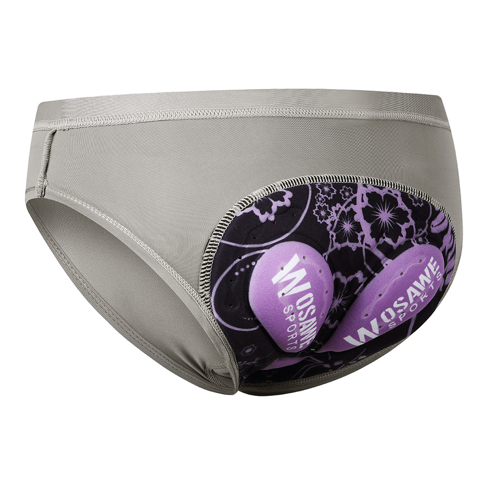 WOSAWE suministro transfronterizo de ropa interior deportiva de Ciclismo de mujer 3D engrosada cojín de silicona triángulo ropa interior ligera de secado rápido