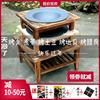 outdoors Charcoal Brazier winter Solid wood frame Barbecue tables courtyard Stove Countryside old-fashioned cast iron tradition Heaters