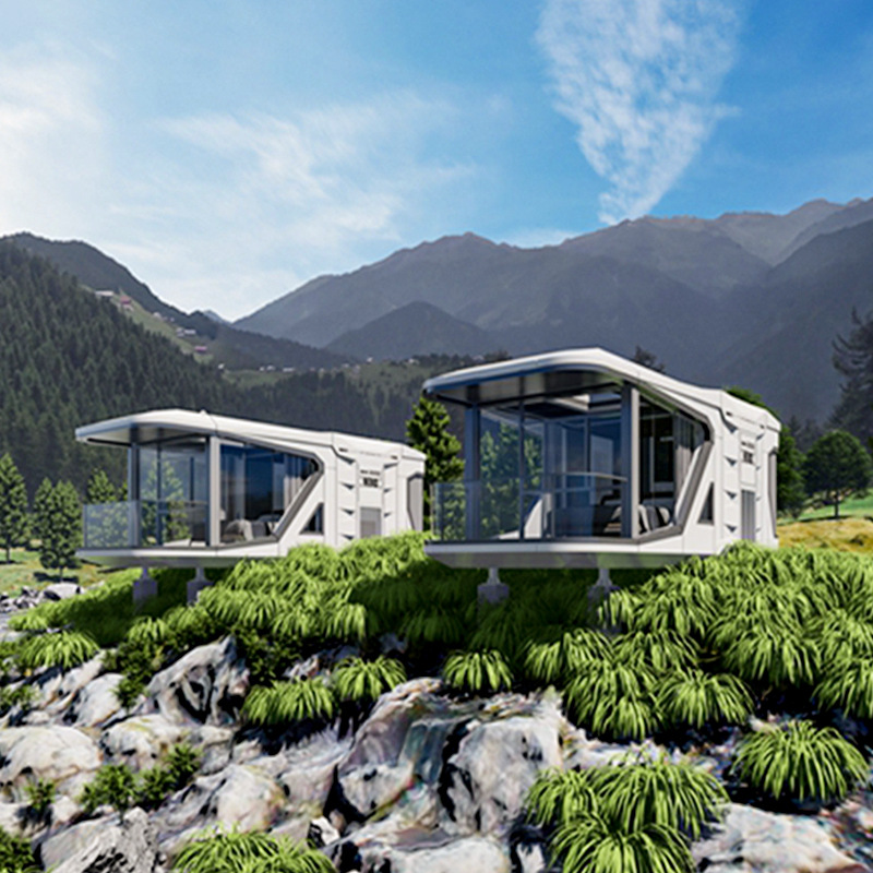 Sala móvil de la cápsula espacial Rongjie B & B Sala de juntas móvil Tienda de contenedores Oficina Apple Cang Casa de estructura de acero