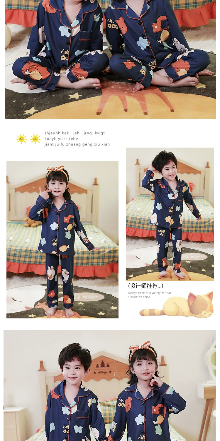 cotton nightgowns Dinosaur Cardigan Set Spring Children Pajamas Suit Long Sleeve Girls Sleepwear Full Autumn Kids Homewear Boys Pyjamas Set best nightgowns