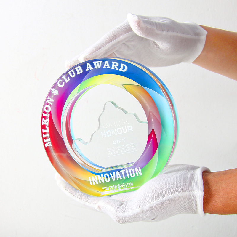 Venta directa de fábrica trofeo de cristal creativo empalme mármol campeón de ventas excelente personal reunión anual premio souvenirs