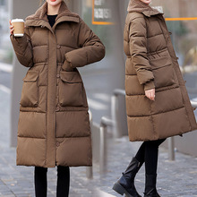 羊羔毛外套大翻领加厚女潮保暖2025年棉服中长款冬季收腰白色棉衣