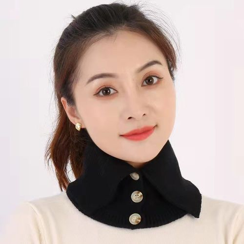 2pcs  woolen knitted sweaterdecoration fake collar for women girls snood thickened warm shirt detachable collar multifunctional neck protection collar winter scarf