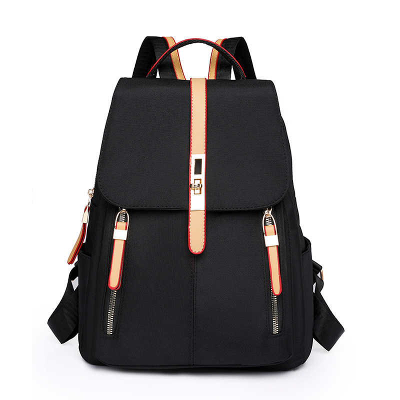 2024 nueva mochila de nailon para mujer, moda europea y americana, color de contraste de gran capacidad, mochila de viaje ligera al aire libre, mochila escolar