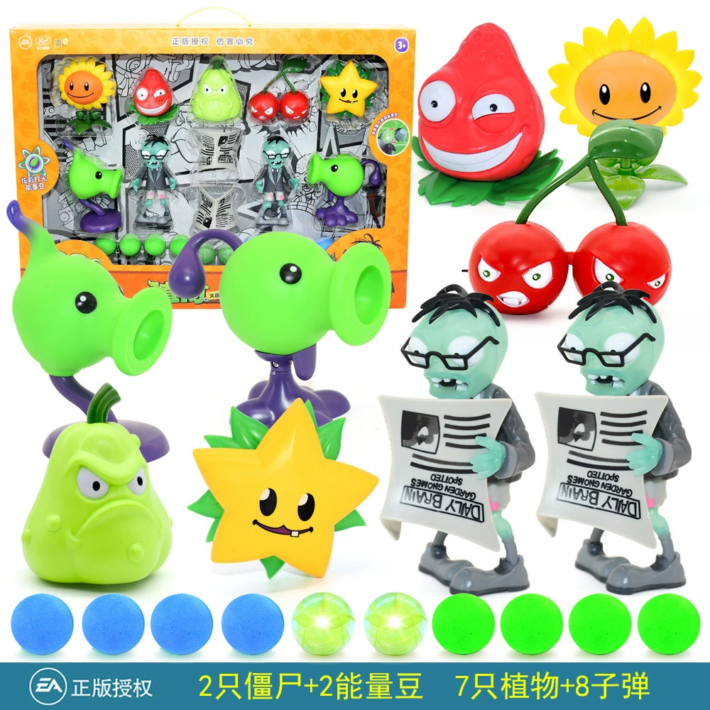 Подлинная наборы Plants vs. Zombies, игрушка, большой набор, подарочная коробка для мальчиков, кукла для детей, полный набор, подарок на день рождения