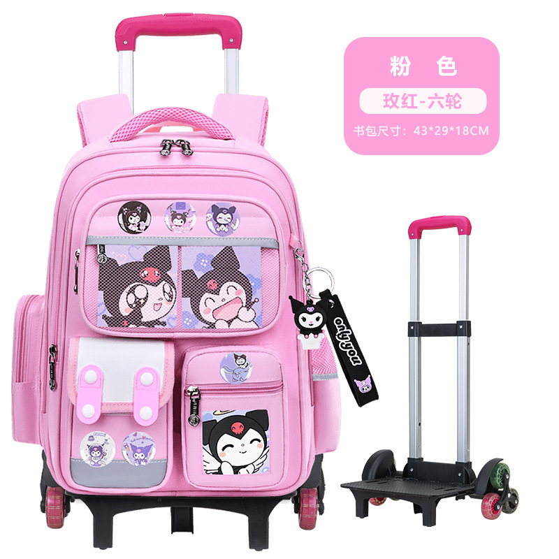 Nuevas mochilas de tirón para estudiantes de primaria 1236 grados niños escaleras de dibujos animados mochila de hombro de gran capacidad para hombres y mujeres