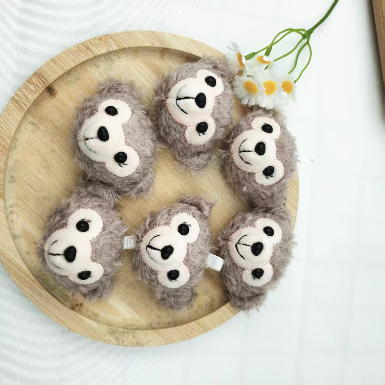 可爱达菲熊头雪莉玫毛绒玩具挂件发卡DIY鞋子配件装饰女包包挂饰