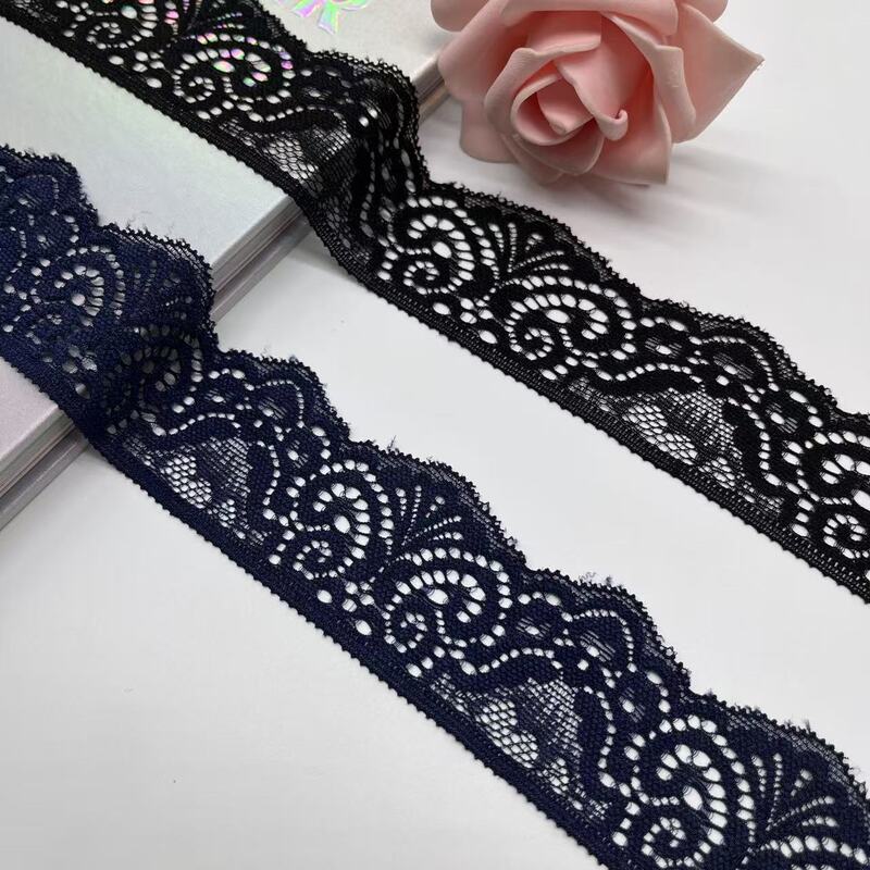 4.2cm Black Lace Trim Material Nylon Clothing Dress Underwear Fashion Elastic Lace Wholesale 4.2cm Black Lace Trim Material Nylon Clothing Dress Underwear Fashion Elastic Lace Wholesale