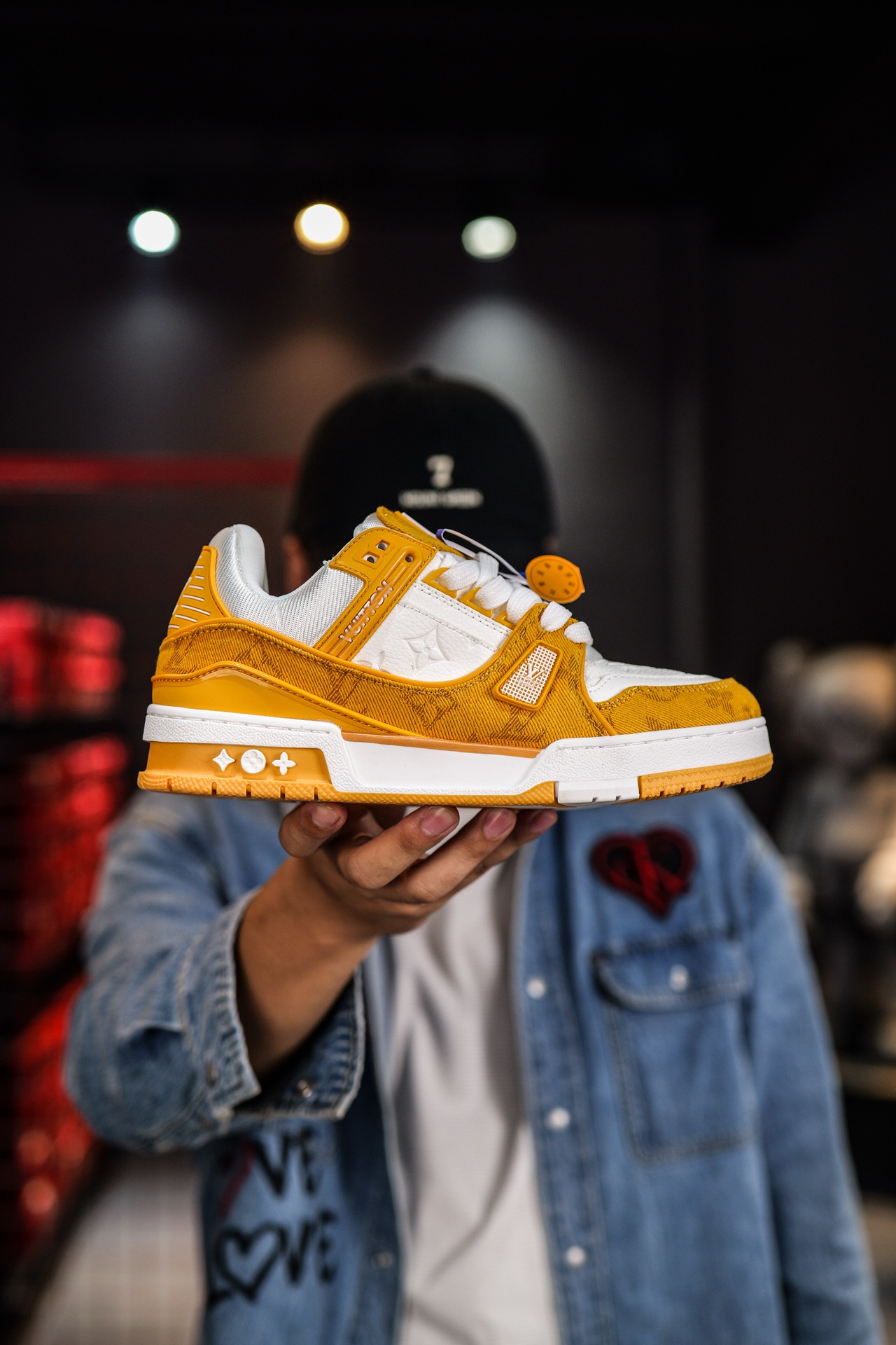 Caja de cajones casa de burro entrenador impresión de moda de suela gruesa elevación de zapatos deportivos pareja universal para hombres y mujeres skate