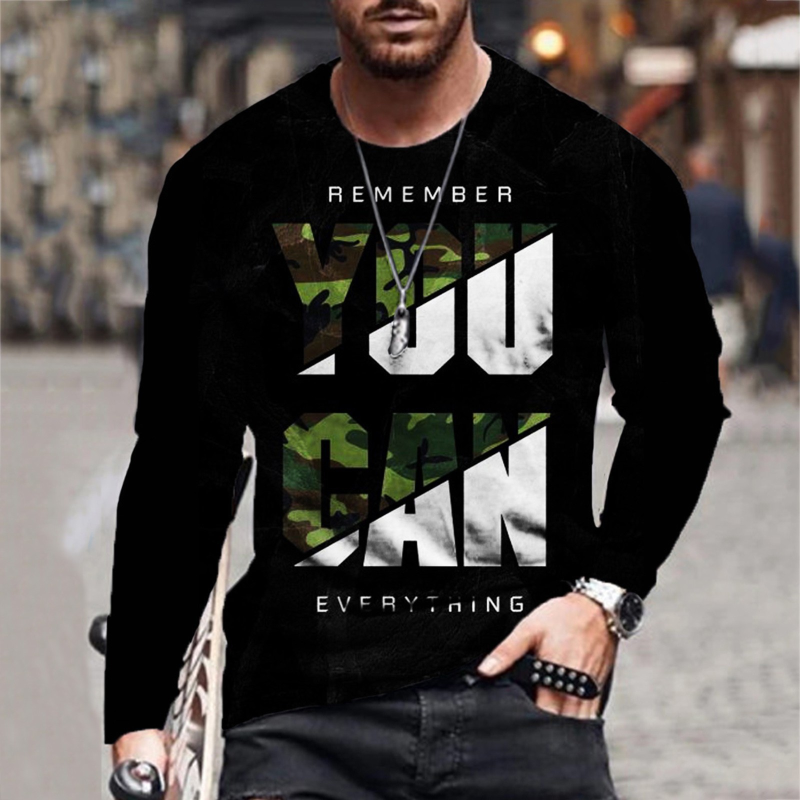 2023 Export Summer New Men's Street Fashion 3D Printing Full Body Pattern Printing Short-Sleeved T-Shirt