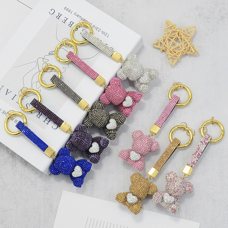 Explosive Claw Chain Peach Heart Bear Keychain Pendant Cute Girl Bag Hanging Korean Pendant Car Keychain
