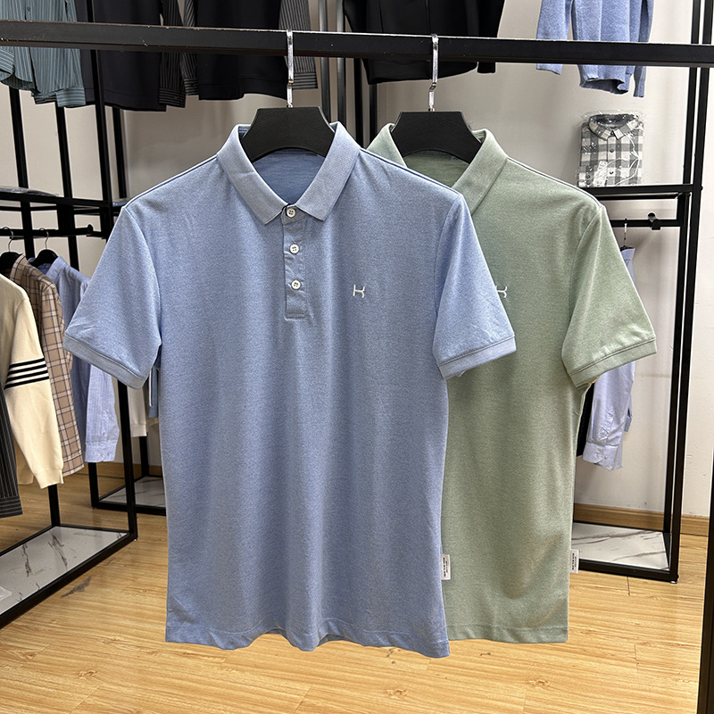 Foreign Trade Cut Label Men's Clothing - Refreshing Casual Fashion Breathable Slim Short-Sleeved Polo Shirt Summer Lapel T-Shirt Thin