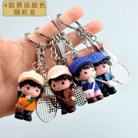 商品图片 创意羽毛球钥匙扣情侣公仔挂饰玩偶男女挂件羽毛球运动