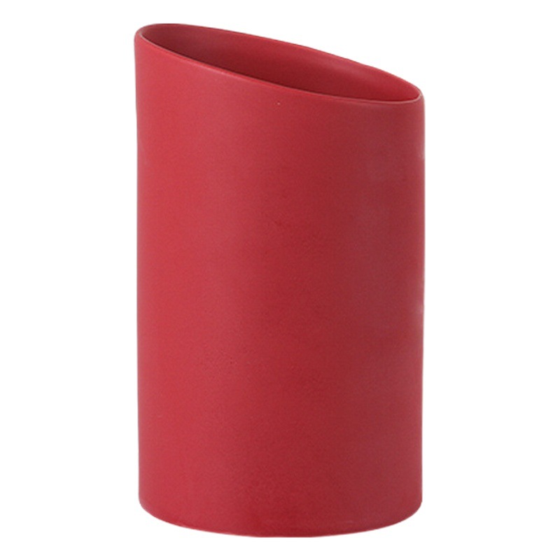 Creativo moderno minimalista de cerámica recta oblicua florero moda Nordic Hotel modelo casa artesanía adornos