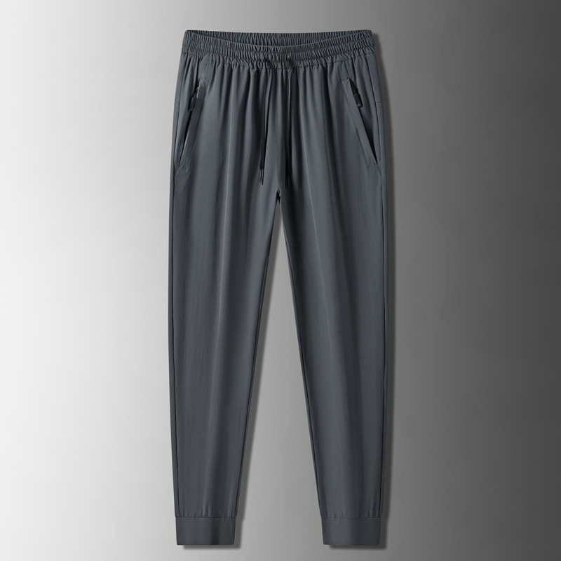 Pantalones de seda de hielo para hombres de verano delgados aumentando el tamaño suelto aire acondicionado pantalones de secado rápido pantalones deportivos casuales para hombres
