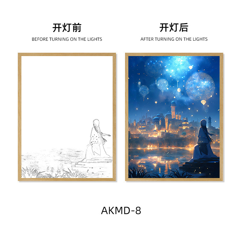 国境を越えた万家の明かりシリーズの明かり画振音ネット赤装飾画小夜灯創意フォトフレーム|undefined