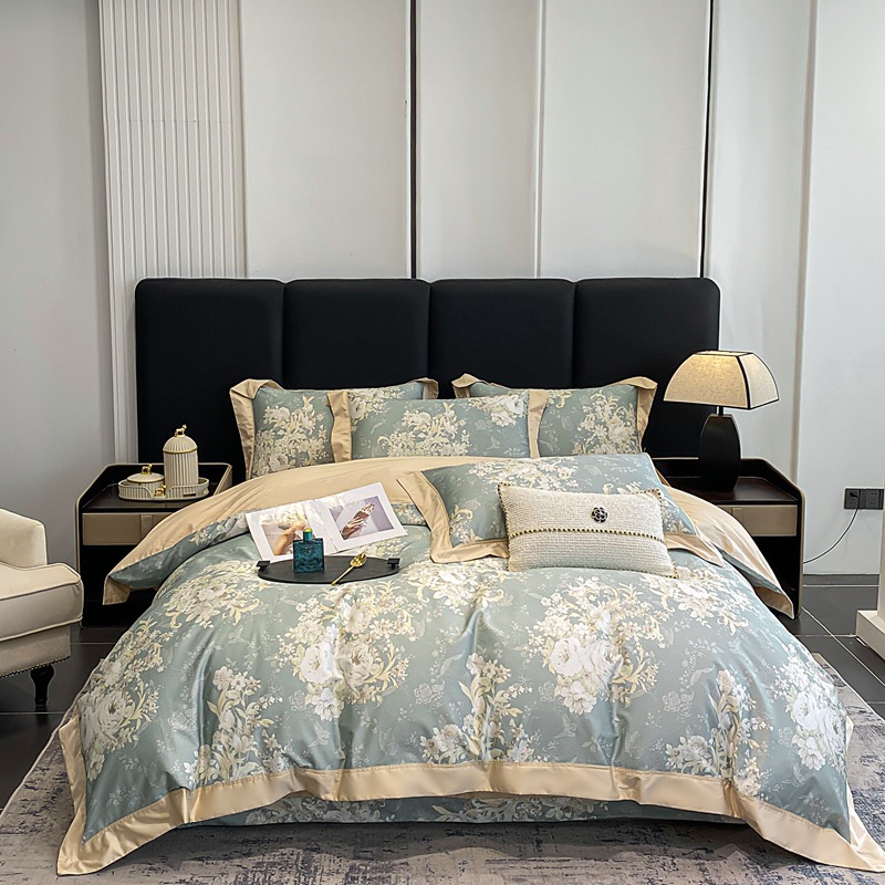 100 xinjiang algodón de lana larga impresión digital de cuatro piezas de sábanas de cama de algodón tipo a cuatro piezas de sábanas