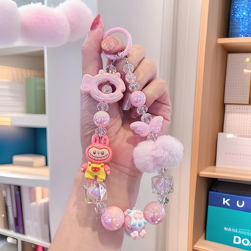 新鮮なインスタイルかわいい毛玉人形携帯電話チェーン少女漫画携帯電話ストラップバッグギフトペンダント|undefined