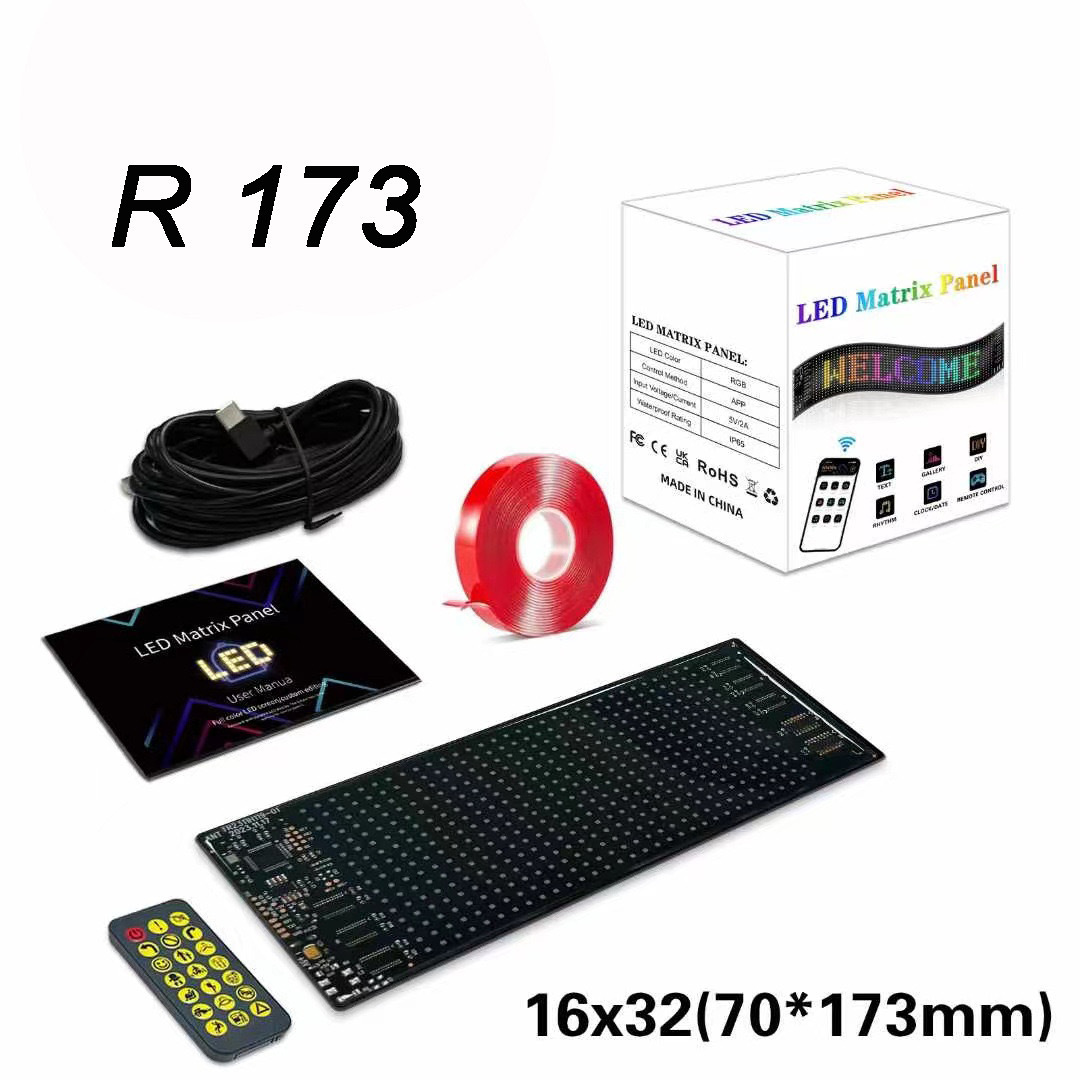 스마트 모델 [소프트 스크린] 16*32 픽셀 512 조명(크기 175x70mm), 앱 제어 포함