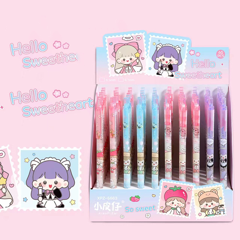 0.70.5 lápiz de color caramelo lápiz móvil de dibujos animados lindo pluma automática Lápiz automático de estudiante de escuela primaria de primer grado