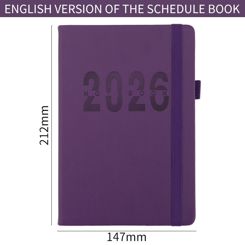 跨境2026年日程本365天计划本一日一页记事本时间管理商务笔记本|undefined