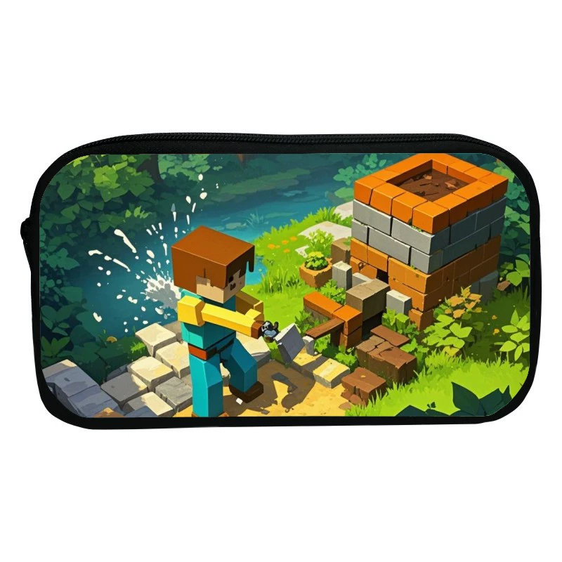 Новая печатная рюкзак-ручка для Minecraft мультфильм Minecraft канцелярская сумка школьный первоклассник детский хранение сумка