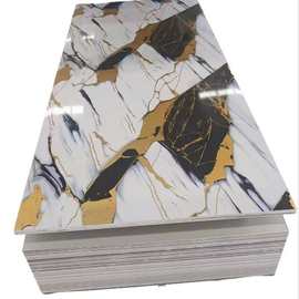 厂家货源鎏金UV板大理石石塑高光板镜面护墙板柔性pvc板酒店工程