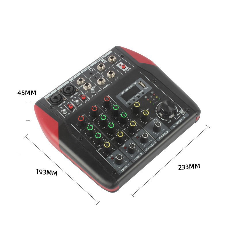 (2개) Q4 채널 믹서 USB 블루투스 믹서 전문 라이브 녹음 휴대 전화 컴퓨터 효과 장치